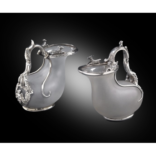 A pair of silver-mounted Ascos Jugs
